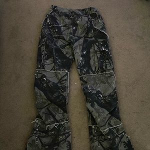 camo flares jeans 30/30 small